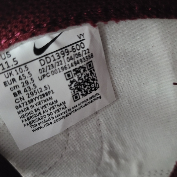 Nike Dunk High Dark Beetroot DD1399-600, Mens Size 11.5 - Worn Once, Like New! - Picture 8 of 10